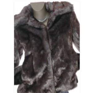 Faux FUR JACKET Lined Winter Warm Silvery Grey Shimmer Fashion Coat H&M Womens 6